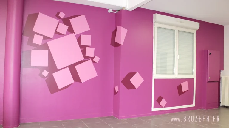Cubes 3D, décoration murale par Bruzefh