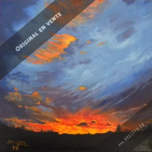 Crépuscule - Peinture à l'huile de Bruzefh, en vente