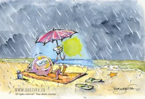 Dessin humour, encre et aquarelle, par Bruzefh