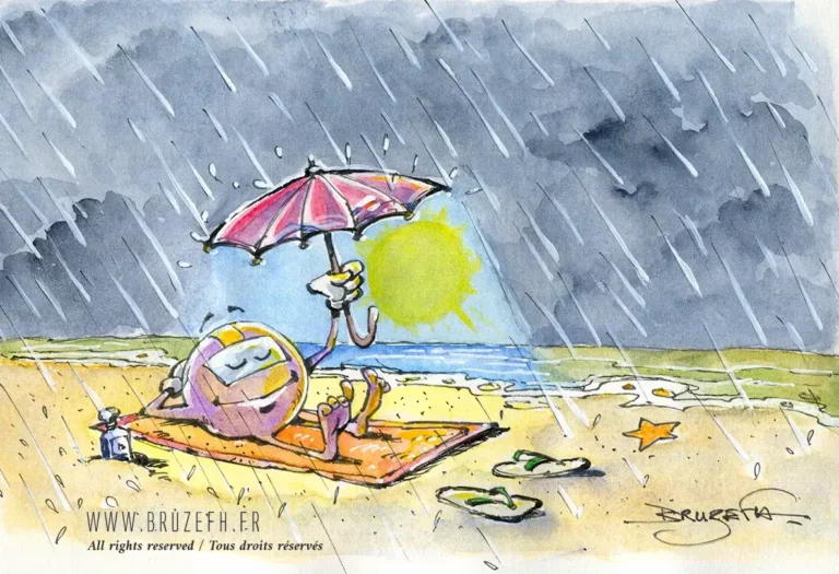 Dessin humour, encre et aquarelle, par Bruzefh