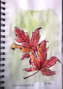 Croquis de Bruzefh réalisé au cours d'une balade en forêt en automne 2020