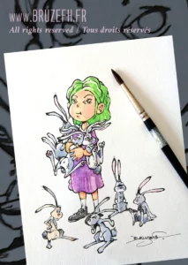 Lapinouches - Encre et aquarelle