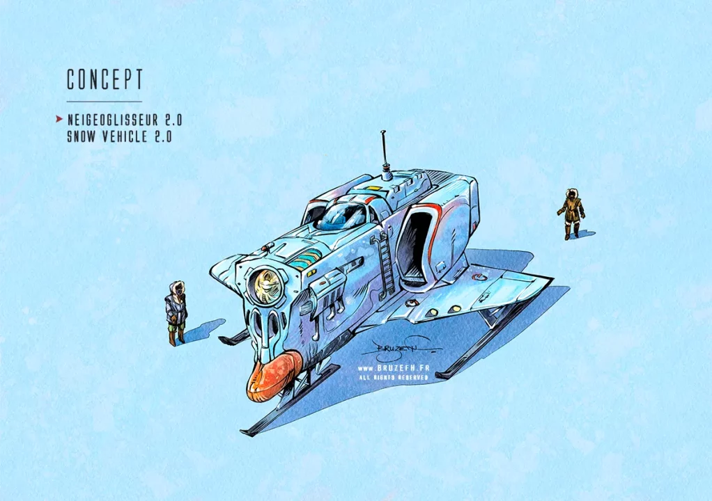 "Neigeoglisseur v2.0", concept art par Bruzefh
